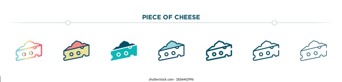 piece of cheese icon designed in gradient, filled, two color, thin line and outline style. vector illustration of piece of cheese vector icons. can be used for mobile, ui, web
