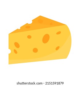 Piece of cheese cheese icon cheese Flat design vector.	
