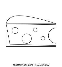 piece of cheese icon image over white background, vector illustration