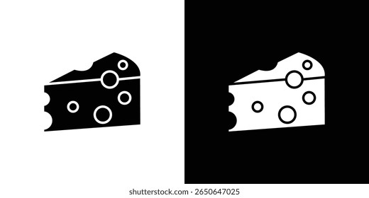 pedazo de icono de queso Vector plano aislado en el contorno