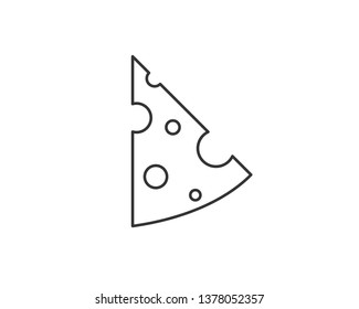 Piece of cheese. Cheese icon isolated vector illustration on white transparent background