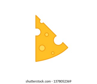 Pieza de queso. Icono de queso ilustración vectorial aislada en fondo transparente blanco