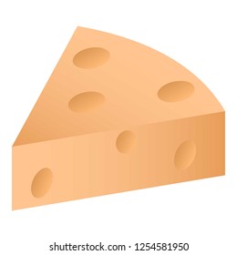 Piece of cheese icon. Isometric of piece of cheese vector icon for web design isolated on white background