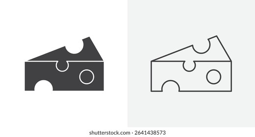 piece of cheese icon Line graphics illustration