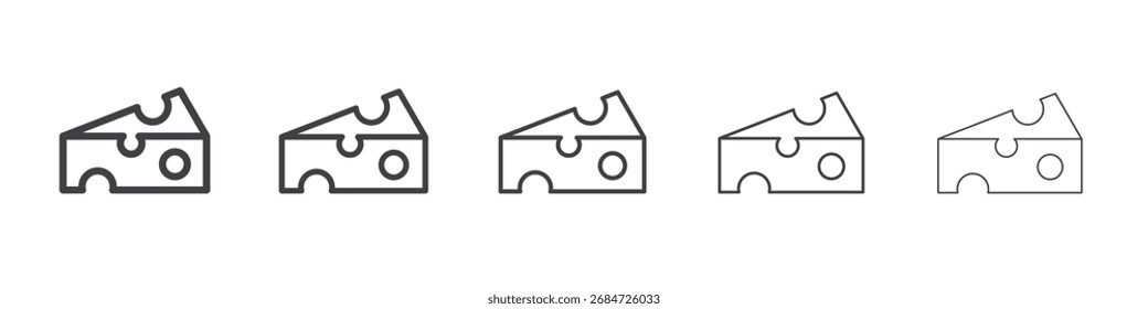 piece of cheese icon Line graphics illustration symbol