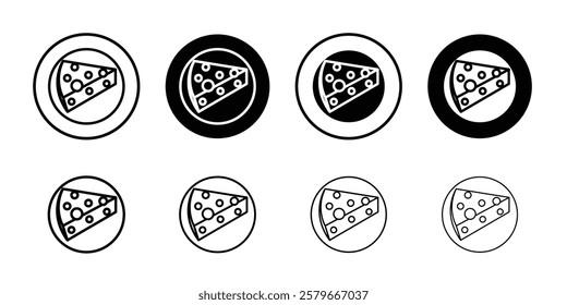piece of cheese icon Outline thin set pack series