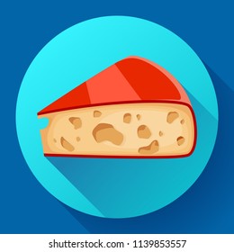 Piece of cheese icon cheese vector illustration