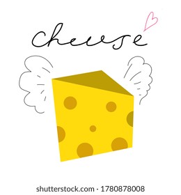 Piece of cheese. Icon. Vector illustration.