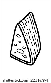 Piece of cheese icon - vector illustration on white