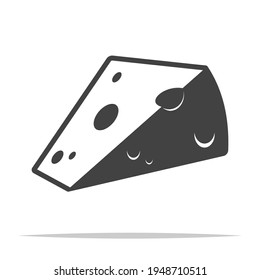 Vector de icono de trozo de queso aislado