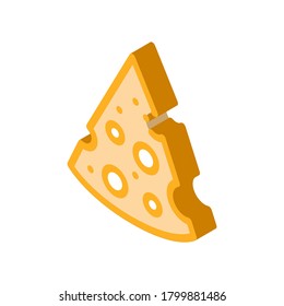 piece of cheese icon vector. isometric piece of cheese sign. color isolated symbol illustration