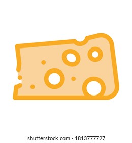 Piece Cheese Icon Vector. Outline Piece Cheese Sign. Isolated Contour Symbol Illustration