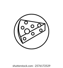 piece of cheese icon vector outline logo sign
