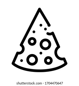 piece of cheese icon vector. piece of cheese sign. isolated contour symbol illustration