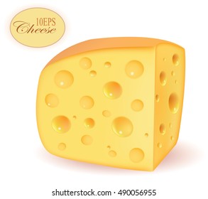 piece of cheese icon web new vector big best 3d shape image realistic illustration 10eps