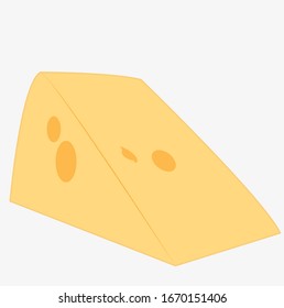 A piece of cheese, illustration, vector on white background.