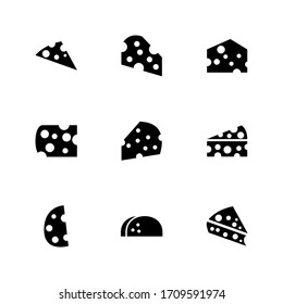 Piece of cheese. The isolated object on a white background, Vector illustration