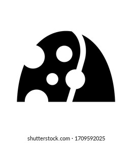 Pieza de queso. Objeto aislado en un fondo blanco, ilustración vectorial