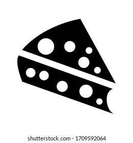 Piece of cheese. The isolated object on a white background, Vector illustration