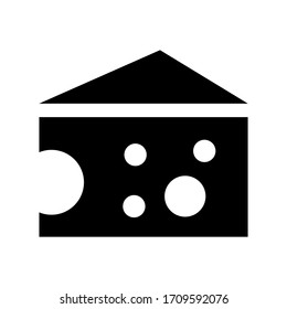 Piece of cheese. The isolated object on a white background, Vector illustration