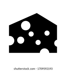 Piece of cheese. The isolated object on a white background, Vector illustration