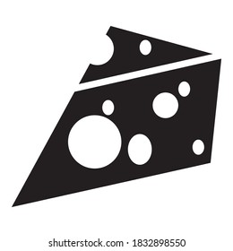 Piece of cheese. The isolated object on a white background, Vector illustration