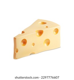 Piece of cheese isolated on white background. EPS10 vector