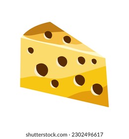 piece of  cheese isolated on white