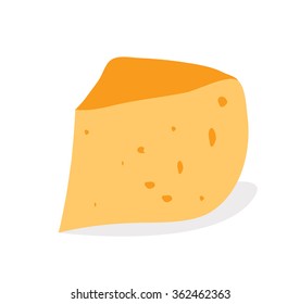 Piece of cheese isolated on a white background