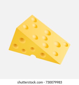 Piece of cheese isolated on a white background - vector