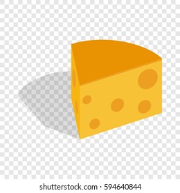 Piece of cheese isometric icon 3d on a transparent background vector illustration