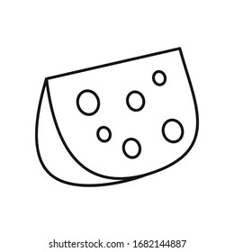Icono de la línea de queso. Vector Pieza de queso en línea aislada sobre fondo blanco. Elemento para web, juegos y publicidad