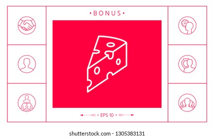 Piece of cheese linear icon. Graphic elements for your design