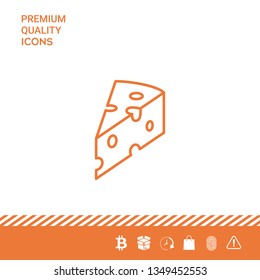 Piece of cheese linear icon. Graphic elements for your design