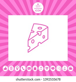 Piece of cheese linear icon. Graphic elements for your design