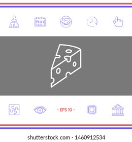 Piece of cheese linear icon. Graphic elements for your design