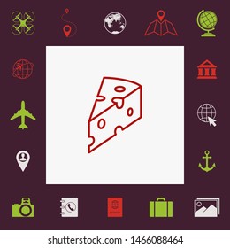 Piece of cheese linear icon. Graphic elements for your design