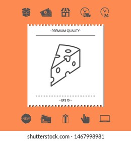 Piece of cheese linear icon. Graphic elements for your design