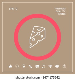 Piece of cheese linear icon. Graphic elements for your design