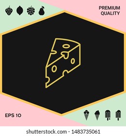 Piece of cheese linear icon. Graphic elements for your design