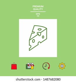 Piece of cheese linear icon. Graphic elements for your design