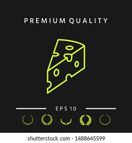 Piece of cheese linear icon. Graphic elements for your design