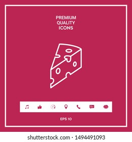 Piece of cheese linear icon. Graphic elements for your design