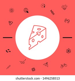 Piece of cheese linear icon. Graphic elements for your design