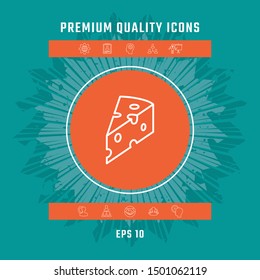 Piece of cheese linear icon. Graphic elements for your design