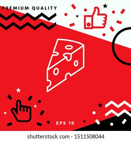 Piece of cheese linear icon. Graphic elements for your design