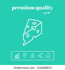 Piece of cheese linear icon. Graphic elements for your design