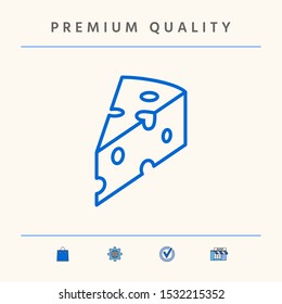 Piece of cheese linear icon. Graphic elements for your design
