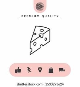 Piece of cheese linear icon. Graphic elements for your design