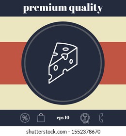 Piece of cheese linear icon. Graphic elements for your design
